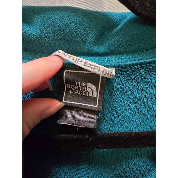 The North Face Osito plush emerald green full zip collared jacket size medium - Picture 2 of 7